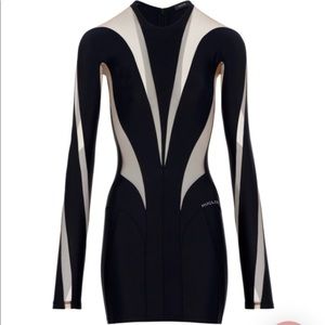 Mugler body shaping illusion dress